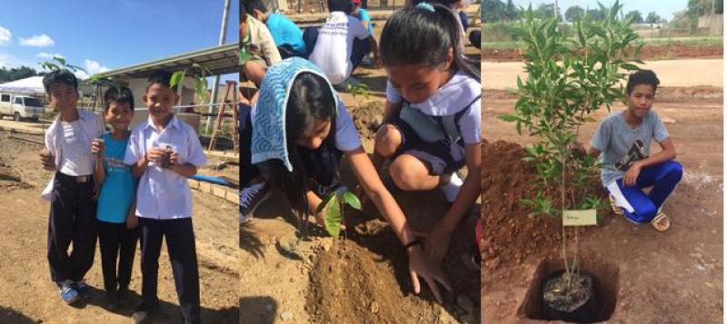 Kids participating in the Plant a Tree program Affordable House and Lot