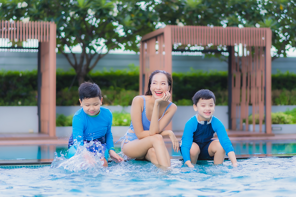 Swimming Summer Activity in Bria Condo Amenity