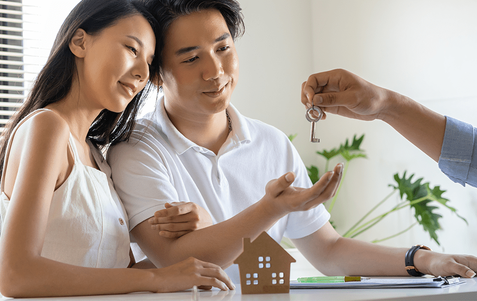 Couple buying a property